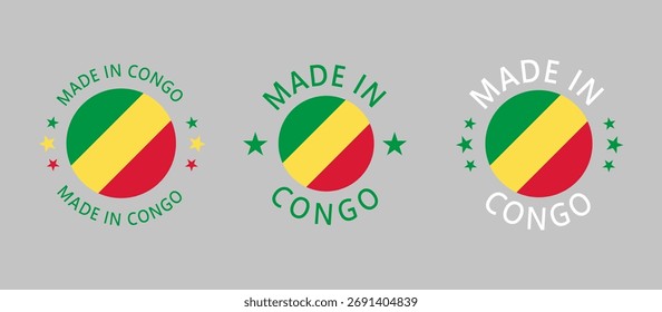 Comores Feito em Carimbo em círculo com bandeira em fundo branco