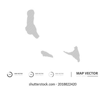 Comoros map abstract line gray on white background vector for presentation. Creative concept for infographic.