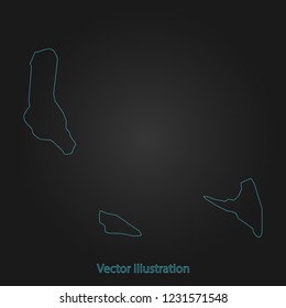 Comoros map - Abstract mash line and point scales on dark background with Comoros. flat design style, clean and modern. Vector Illustration eps10