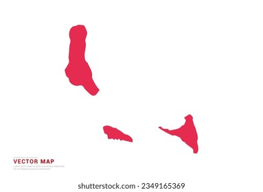 Mapa de las Comoras - estilo abstracto rojo aislado en fondo blanco para infografía, vector de diseño.