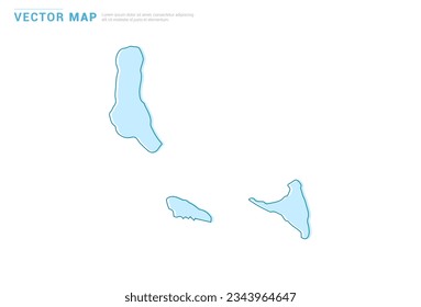 Comoros map blue silhouette isolated on white background, illustration template vector.