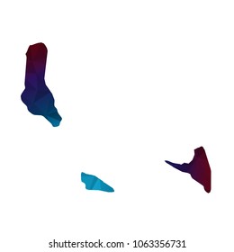 Comoros map - Colorful Polygonal map of Comoros rumpled triangular low poly style gradient graphic background , Vector illustration eps 10.