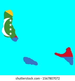 Comoros map flag vector illustration Eps 10