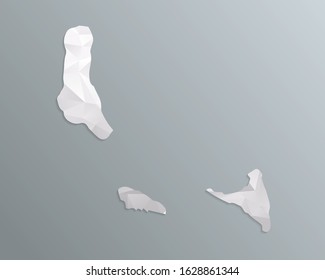 Comoros map gray in polygonal style on dark background. isolated vector illustration eps 10.