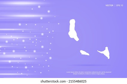 Comoros-Karte einzeln auf violettem Hintergrund. Vektorgrafik.