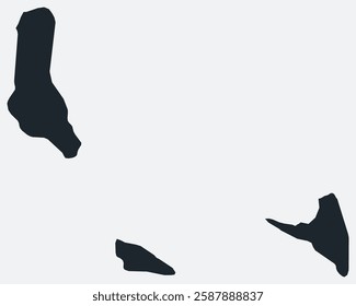 Comoros map. Just a simple border map. Shape of the country. Flat blank Comoros outline. Vector boundary illustration.