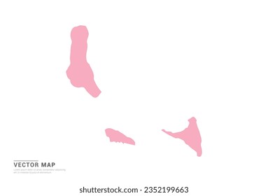 Comoros Map - Pink abstract style isolated on white background for infographic, design vector.