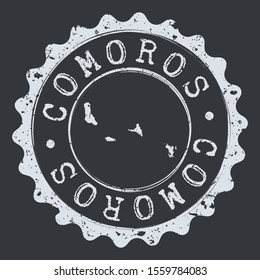 Comoros Map Seal. Silhouette Postal Passport Stamp. Round Vector Icon Postmark.