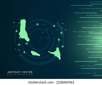 Comoros map of technology green futuristic Background vector.