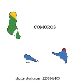 Comoros map vector illustration. Global economy. Famous country. Eastern Africa. Africa.