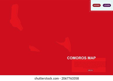 Comoros Map - World Map International vector template with red color and outline sketch isolated on red background for education, design, website, banner - Vector illustration eps 10