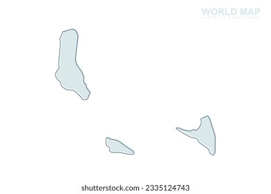 Comoros Map - World map International vector template with blue stork line and blue geometric shapes isolated on white background for design, infographic, website - Vector illustration eps 10