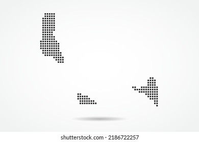 Comoros Map - World map vector template with Black pixel, grid, grunge, halftone style isolated on white background for education, infographic, design, banner - Vector illustration eps 10