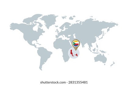 Comoros Mini Map Pin Location Icon for Travel Navigation and Country Destination