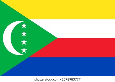 Comoros national flag. Flag of Comoros