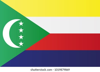 Comoros national flag. Union of the Comoros vector illustration symbol.