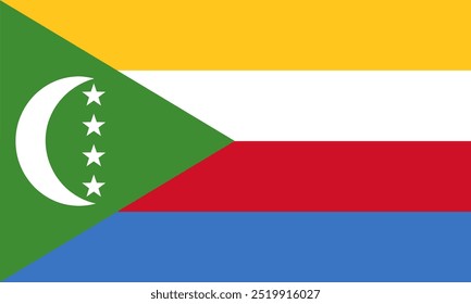 comoros national flag, Vector Illustration	