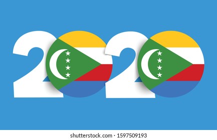 Comoros new year 2020 flag vector