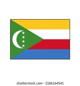 Comoros official flag icon 400 x 300 size isolated on white background. Official flag. State identity.