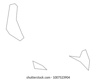 comoros outline map. detailed isolated vector country border contour maps on white background.