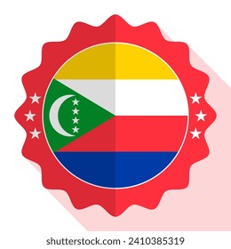 emblema de calidad de Comoros, etiqueta, signo, botón. Ilustración vectorial.