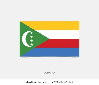 Comoros Rectangle flag icon with shadow.