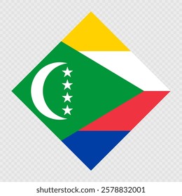 Comoros rhombus flag. Vector illustration.