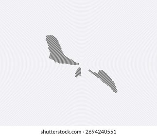Comoros shape rings. Country map formed by stacked circles. Comoros boundary shape design. Artistic vector illustration.