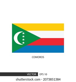 Comoros square flag on white background and specify is vector eps10.