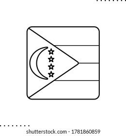 Comoros square flag vector icon in outlines 