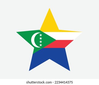 Comoros Star Flag. Comorian Star Shape Flag. Union of the Comoros Country National Banner Icon Symbol Vector 2D Flat Artwork Graphic Illustration svg