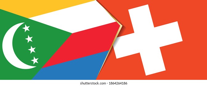 Comoros and Switzerland flags, two vector flags symbol of relationship or confrontation.