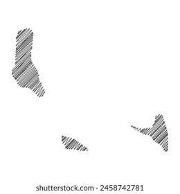 Comoros thread map line vector illustration