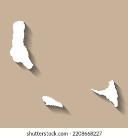 Silhouette del mapa del país vectorial de Comoras