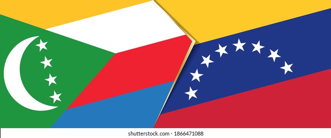Comoros and Venezuela flags, two vector flags symbol of relationship or confrontation.