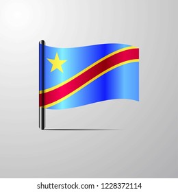 Comoros waving Shiny Flag design vector