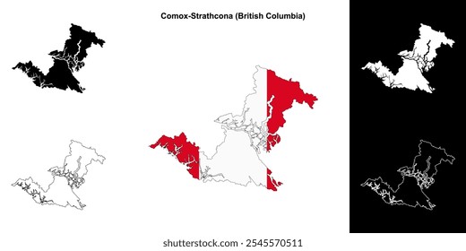 Comox-Strathcona district (British Columbia) outline map set