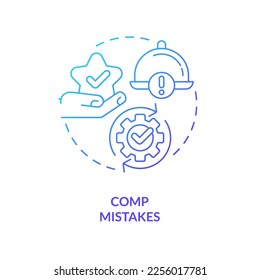 Comp mistakes blue gradient concept icon. Improving customer satisfaction abstract idea thin line illustration. Compensation with dinner. Isolated outline drawing. Myriad Pro-Bold font used
