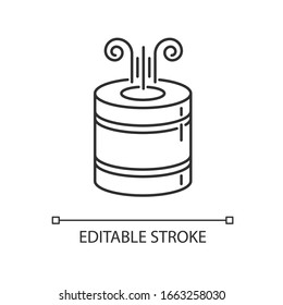 Compact air filter pixel perfect linear icon. Room humidity level regulator, household appliance. Thin line customizable illustration. Contour symbol. Vector isolated outline drawing. Editable stroke