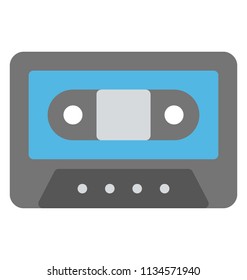 
A compact audio cassette flat icon 
