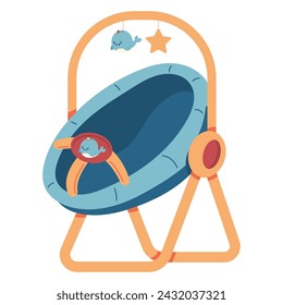 Compact baby swing vector cartoon illustration isolated on a white background.