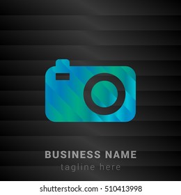 Compact Camera Blue,Green and Black silk fashion premium icon / Logo