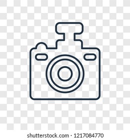 Compact Camera concept vector linear icon isolated on transparent background, Compact Camera concept transparency concept in outline style