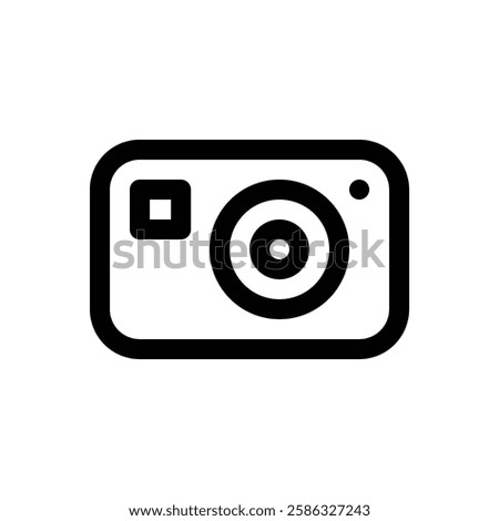 Compact camera. Editable stroke vector icon.