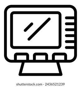 Compact camera icon outline vector. Go pro modern gadget. Adventure electronic device