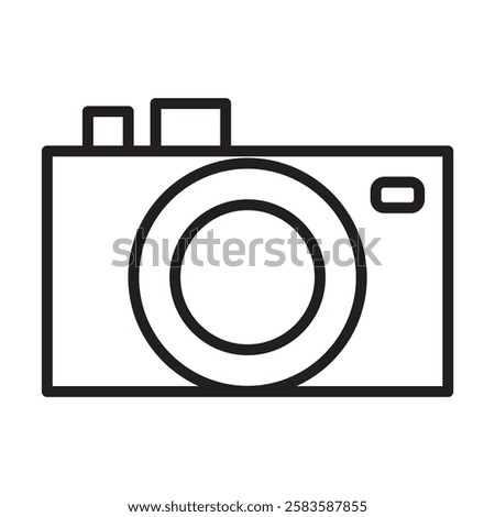 Compact camera icon in thin line style