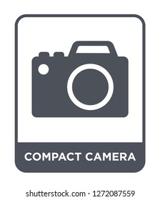 compact camera icon vector on white background, compact camera trendy filled icons from Electronic stuff fill collection, compact camera simple element illustration