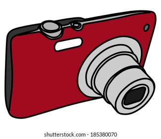 Compact camera isolated on white background 