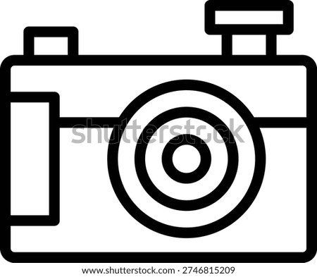 Compact Camera Line Icon and Vector