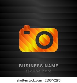 Compact Camera Orange, Yellow and Black silk fashion premium icon / Logo